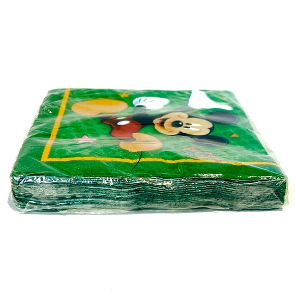 Disney Mickey Mouse Y2K Beverage Napkins Pack of 16 Green Yellow Birthday Star - Picture 6 of 9